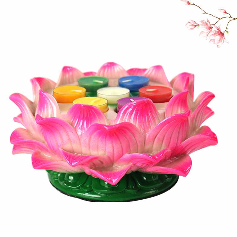 Buddha Stones Meditation Prayer Altar Lotus Flower Candle Holder Buddhist Temple Rituals Use Items - image 4