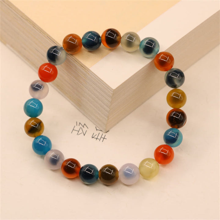 Buddha Stones Colorful Candy Agate Healing Strength Bead Bracelet - image 13