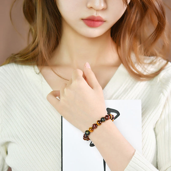 Buddha Stones Natural Tiger Eye Positive Protection Bracelet - image 14