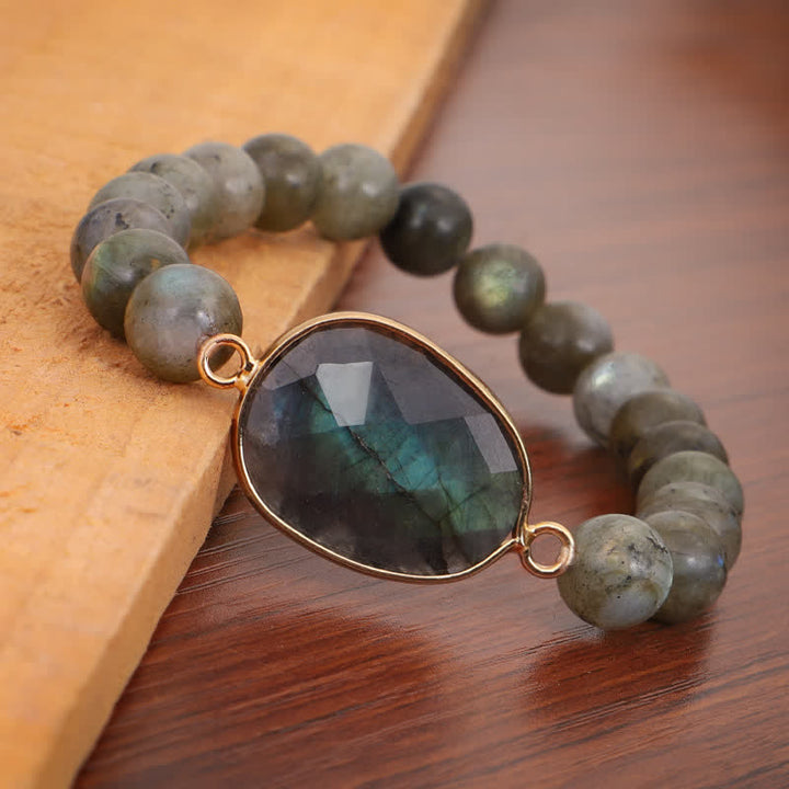 Buddha Stones Natural Labradorite Moonstone Support Healing Beaded Bracelet - image 5