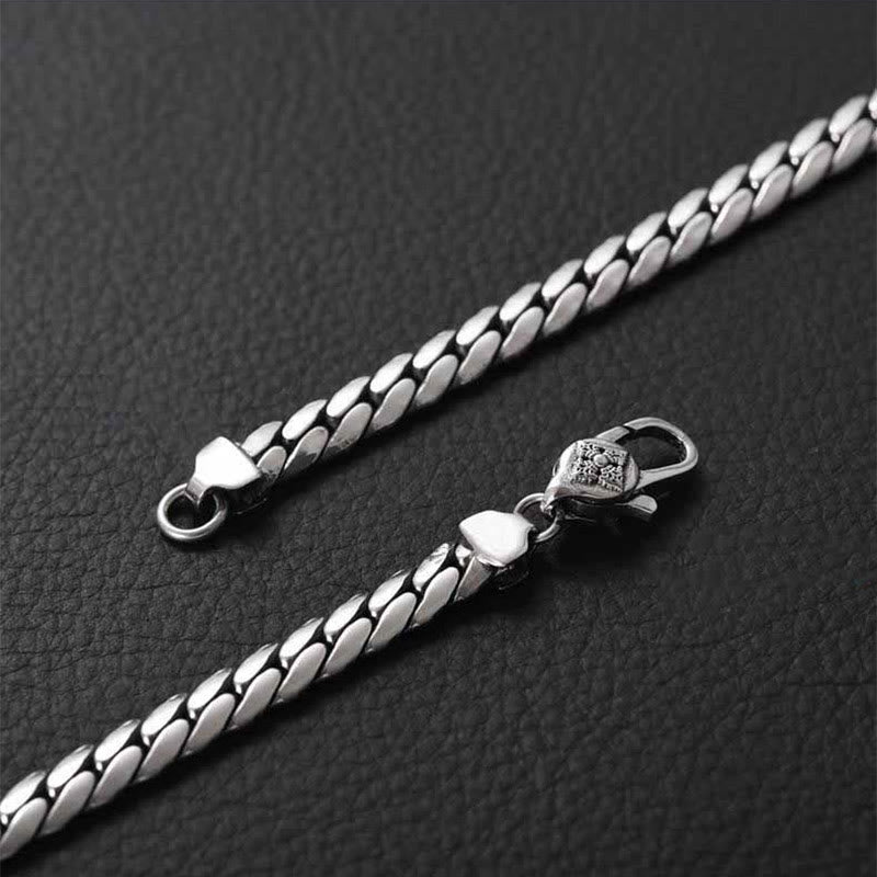 Buddha Stones Double Dorje Vajra Strength Punk Copper Chain Bracelet Necklace - image 16