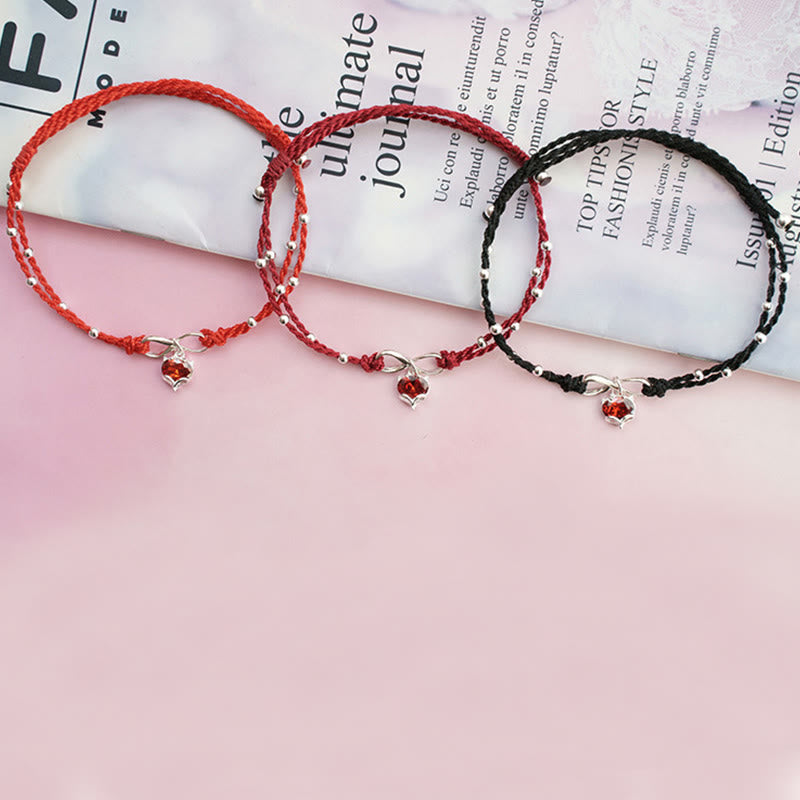 Buddha Stones Love Heart Infinity Symbol Braided String Anklet - image 11