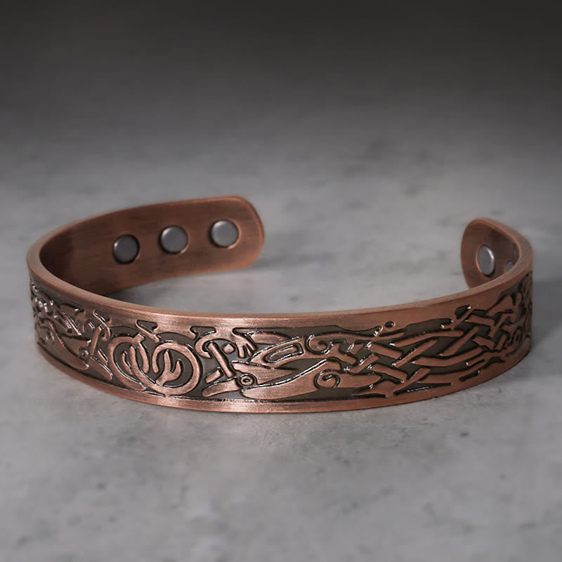 Buddha Stones Viking Birds Magnetic Copper Adjustable Cuff Bracelet Bangle - image 0