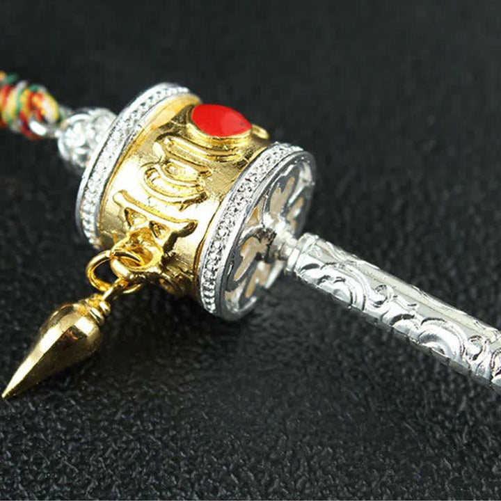 Tibet Om Mani Padme Hum Prayer Wheel Peace Rotatable Bag Car Hanging Decoration - image 11
