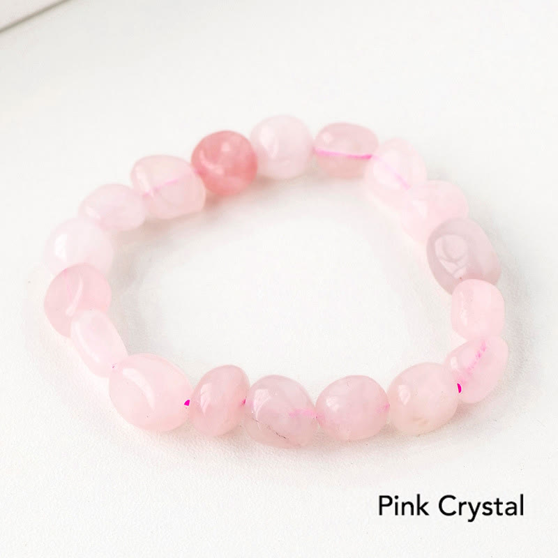 Natural Irregular Shape Crystal Stone Spiritual Awareness Bracelet - Pink Crystal - image 18
