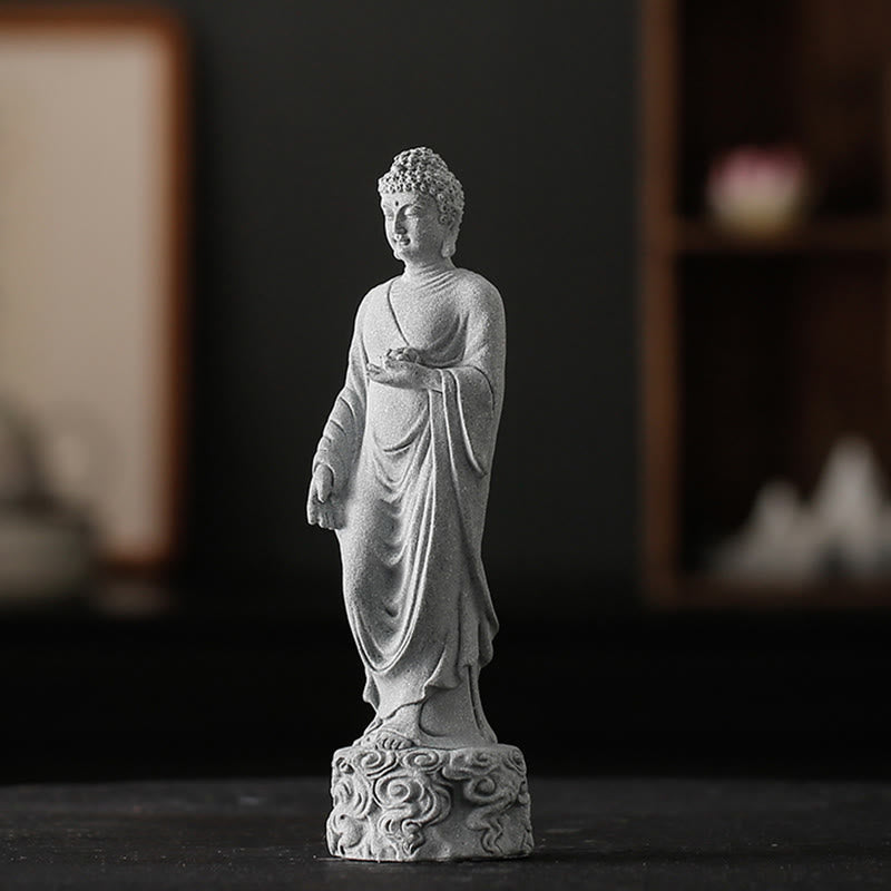 Buddha Stones Meditation Buddha Auspicious Clouds Design Serenity Home Decoration - image 3