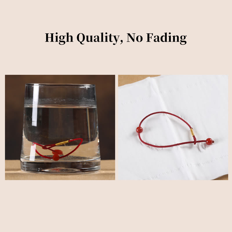 Buddha Stones Natural Cinnabar Red Agate Blessing Red String Bracelet - image 13