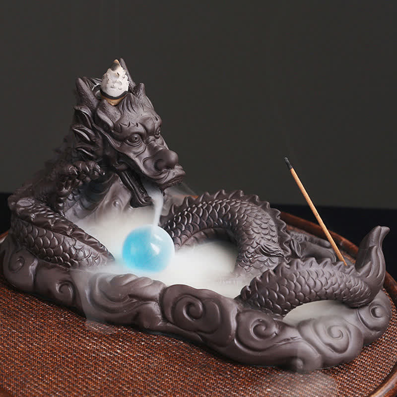Dragon Playing Ball Flower Protection Incense Burner Decoration - image 4