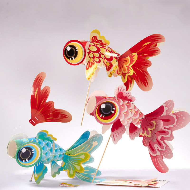 Buddha Stones DIY Fortune Luck Koi Fish Paper Lantern Lamp Mid-Autumn Festival Child Kids Lantern Decoration - image 1