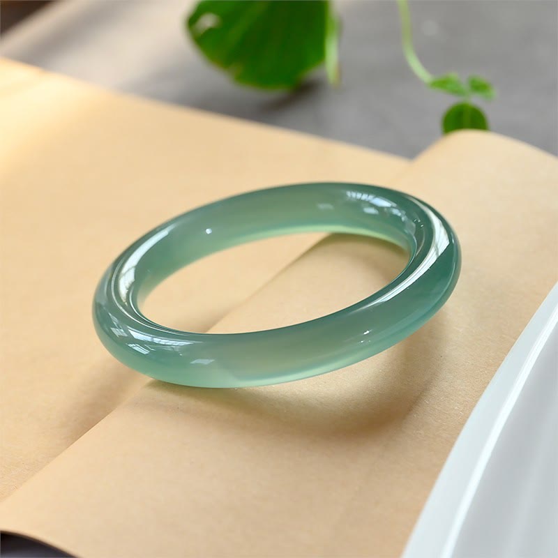 Buddha Stones Natural Green Chalcedony Strength Bangle Bracelet - 58mm - image 6