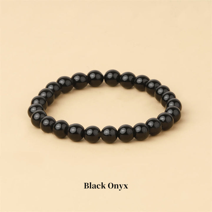 Buddha Stones Natural Stone Quartz Healing Beads Bracelet - 8mm - Black Onyx - image 55