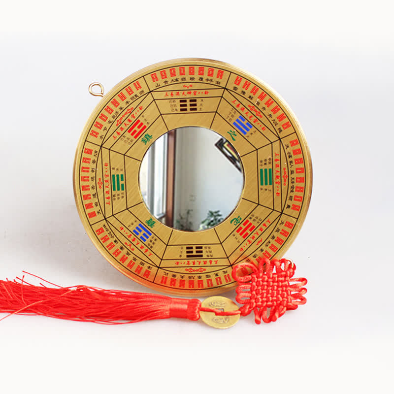 Feng Shui Bagua Map Copper Coin Chinese Knotting Balance Energy Map - 16cm - Nine Palaces Bagua Map - Convex Mirror - image 13