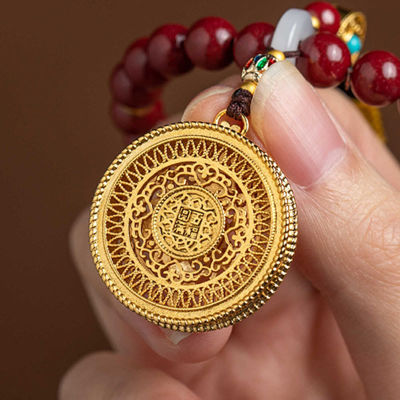 Buddha Stones Natural Cinnabar Wish Ruyi Peace Blessing Car Hanging Decoration - image 7