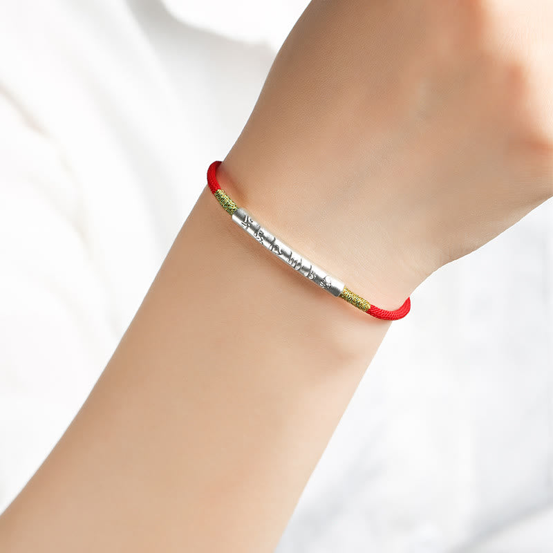 Buddha Stones Tibetan Buddhist Handmade Mani Mantra Lucky Red String Bracelet - image 11