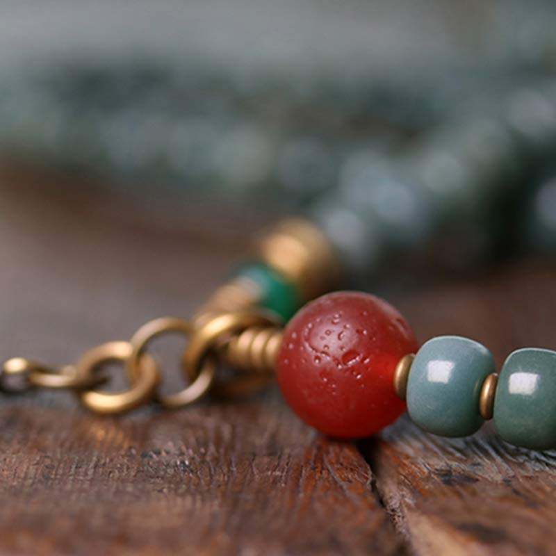 Buddha Stones 108 Mala Beads Bodhi Seed Dzi Bead Wisdom Bracelet - image 7