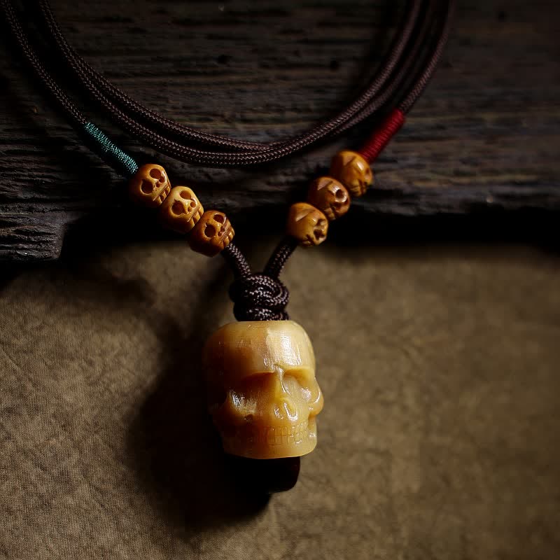 Buddha Stones Tibetan Camel Bone Skull The Lord of the Corpse Forest Protection Necklace Pendant - image 2