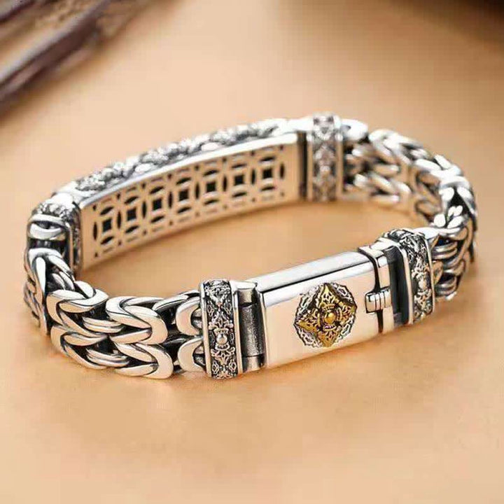 Buddha Stones Vajra Dorje Twisted Braided Pattern Copper Balance Bracelet - image 3
