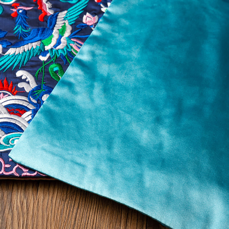 Buddha Stones Phoenix Dragon Kirin Embroidery Cup Mat Pad Tea Cup Coaster Kung Fu Tea Mat - image 4