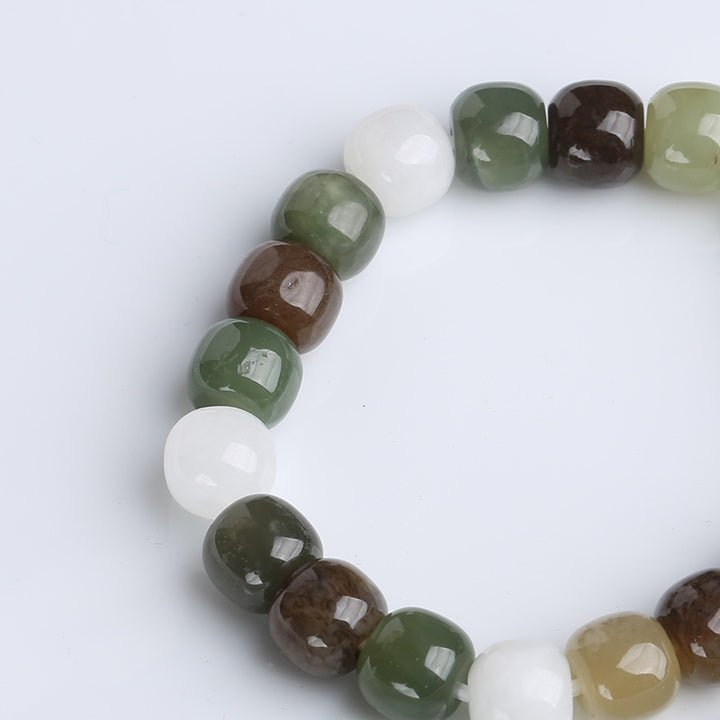 Buddha Stones Gradient Jade Luck Blessing Bracelet - image 10