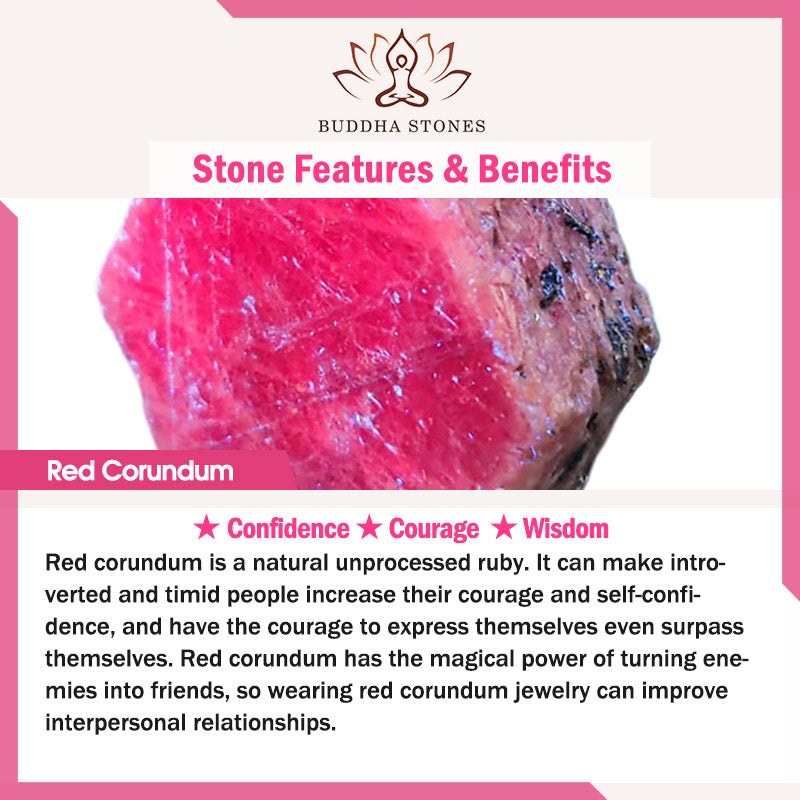 Buddha Stones Emerald Crystal Red Corundum Confidence Courage Ring Earrings Necklace Pendant - image 13