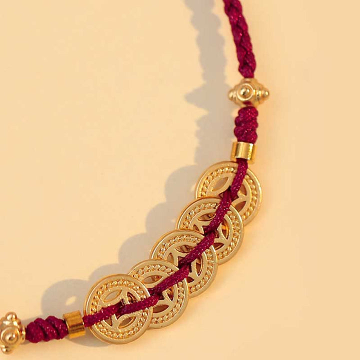 Buddha Stones Copper Coin Fortune Tree Luck Strength Braided Bracelet - image 7