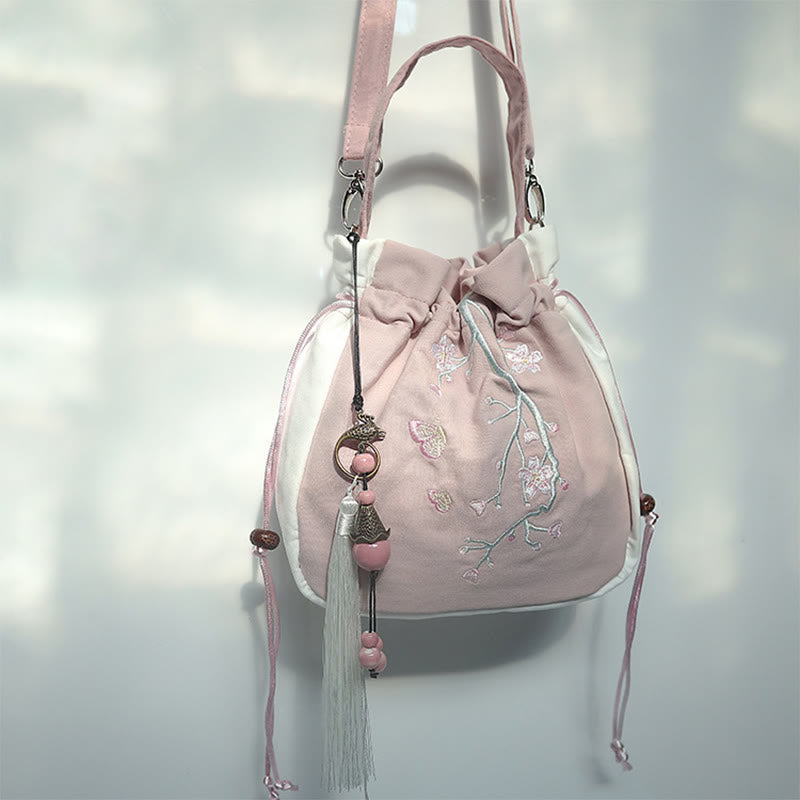 Buddha Stones Handmade Embroidered Flowers Canvas Tote Shoulder Bag Handbag - image 51