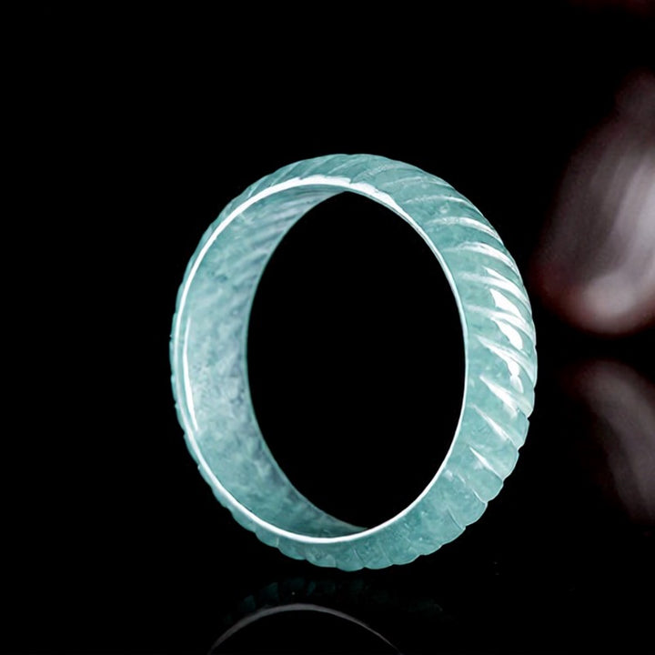 Buddha Stones Translucent Jade Dragon Scale Power Ring - image 1