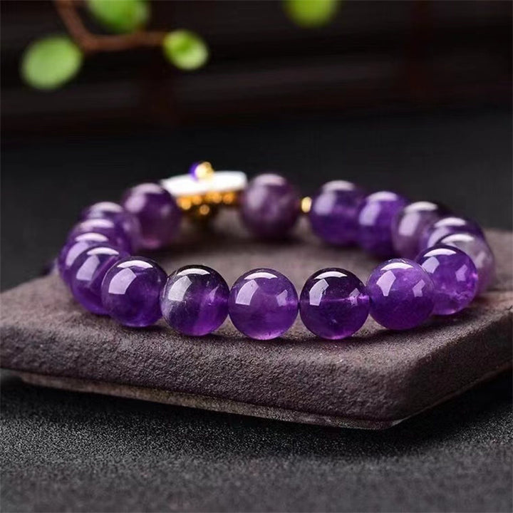 Buddha Stones Natural Amethyst Crystal Flower Spiritual Healing Bracelet - image 4