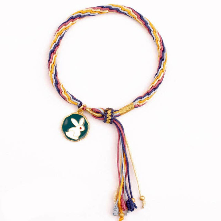 Reincarnation Knot Luck String Protection Braid Bracelet - Colorful&Rabbit (Wrist Circumference 14-20cm) - image 10