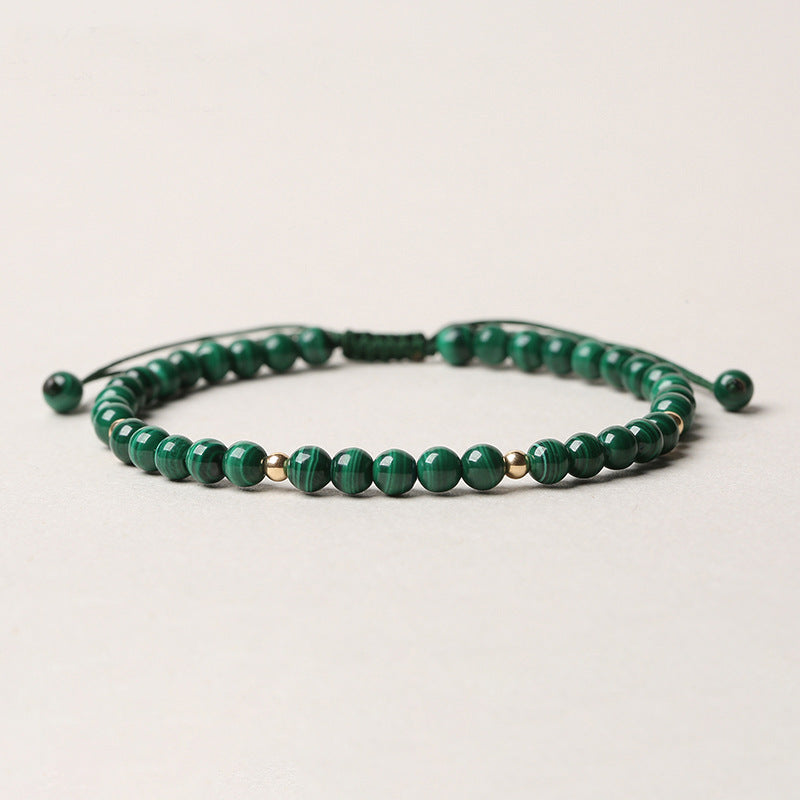 Buddha Stones 4mm Natural Malachite Protection Calmness String Bracelet - image 0
