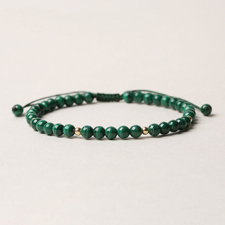 Buddha Stones 4mm Natural Malachite Protection Calmness String Bracelet - image 0