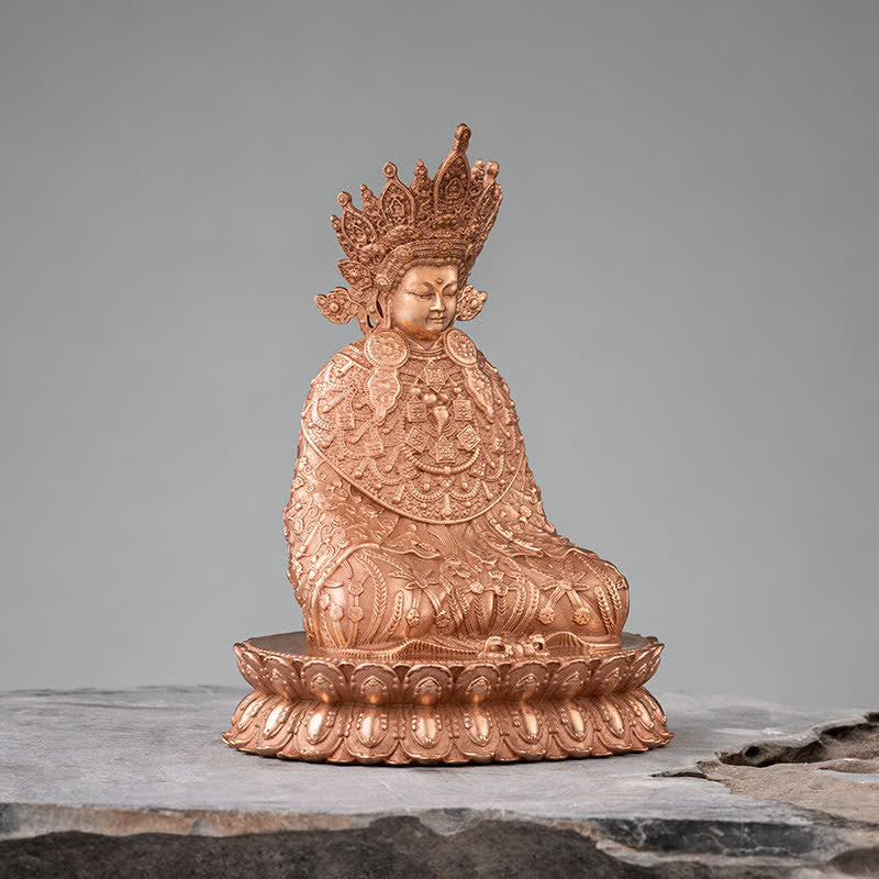 Buddha Stones Shakyamuni Figurine Compassion Handmade Copper Statue Decoration - image 1