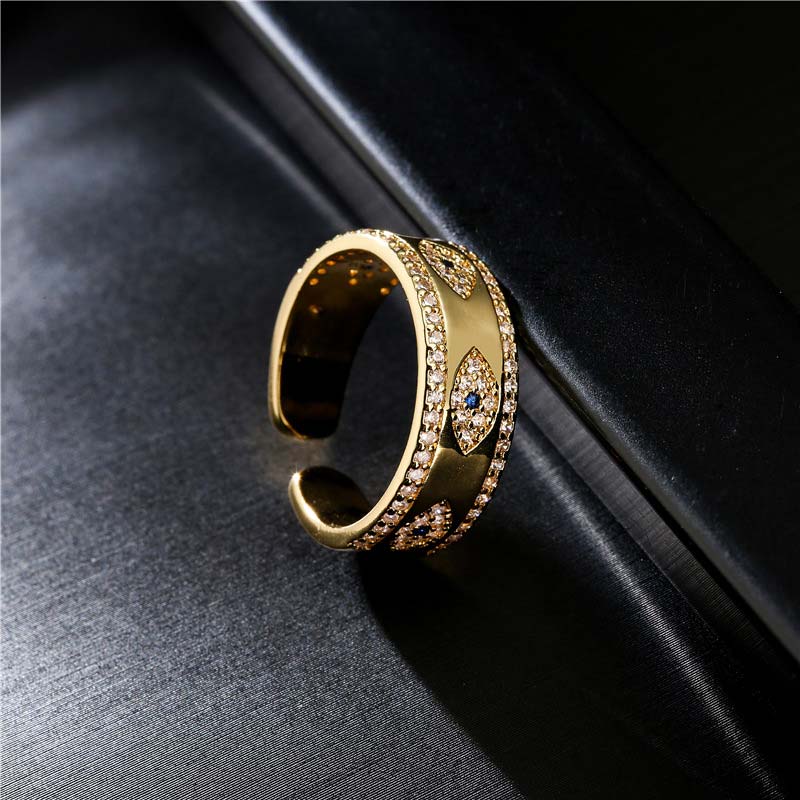 Buddha Stones Evil Eye Luck Blessing Copper Alloy Ring - image 2