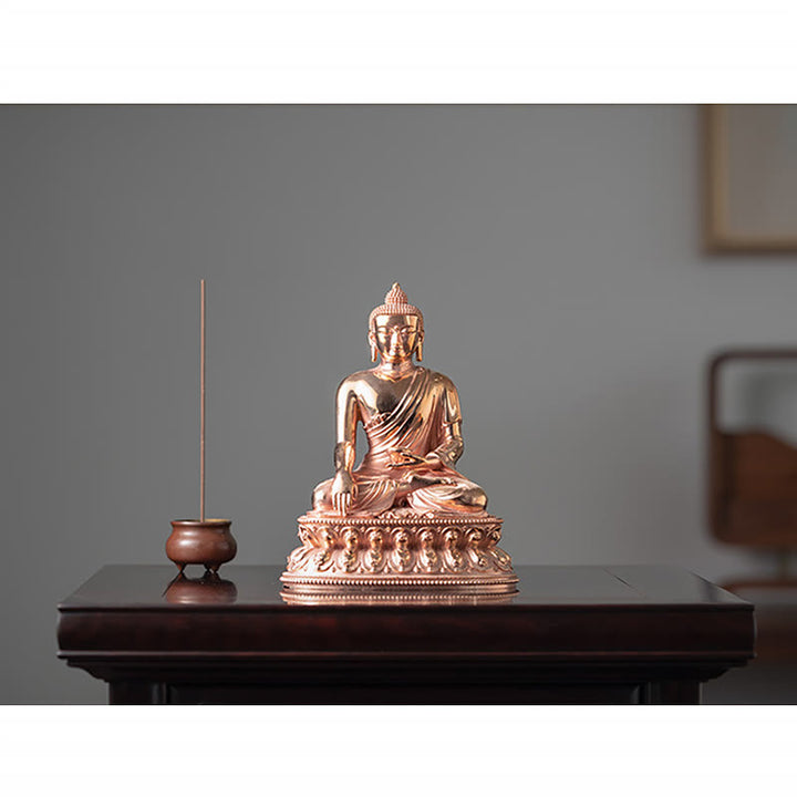 Buddha Stones Gautama Shakyamuni Buddha Figurine Serenity Copper Statue Home Decoration - image 10