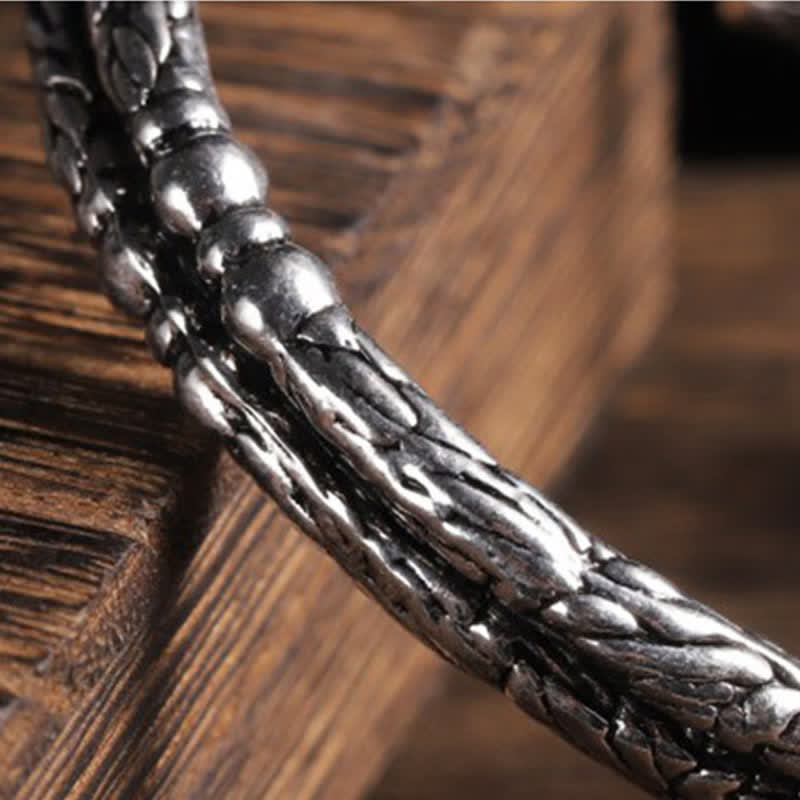 Buddha Stones Flower Dragon Pattern Engraved Balance Cuff Bracelet Bangle - image 5