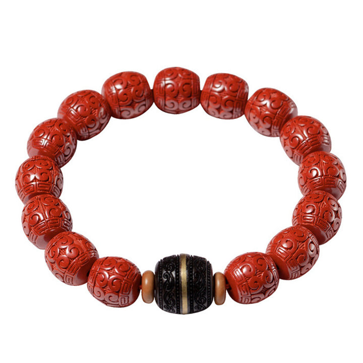 Buddha Stones Natural Cinnabar Ebony Calm Blessing Bracelet - image 11