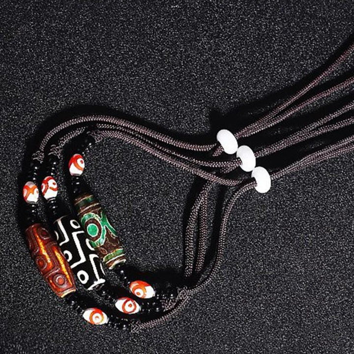 Buddha Stones Tibetan Nine-Eye Dzi Bead Protection String Necklace - image 10