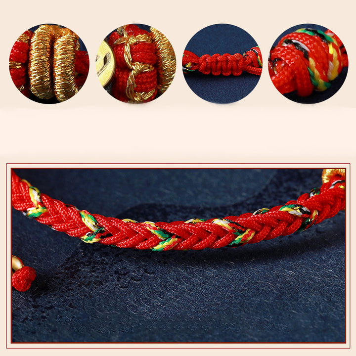 Buddha Stones Chinese Zodiac Natal Buddha Silver Luck Braided String Bracelet - image 10