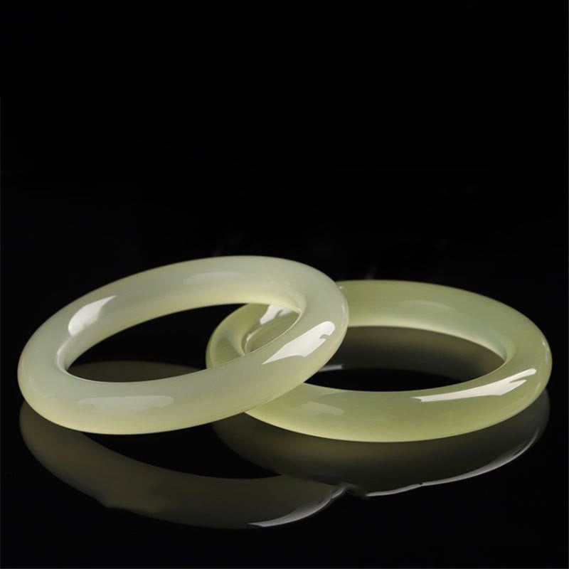 Buddha Stones Natural Afghanistan Jade Abundance Cuff Bracelet Bangle - image 1