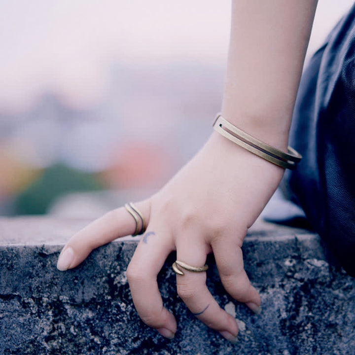 Buddha Stones Rustic Copper Luck Viking Cuff Bracelet - image 2