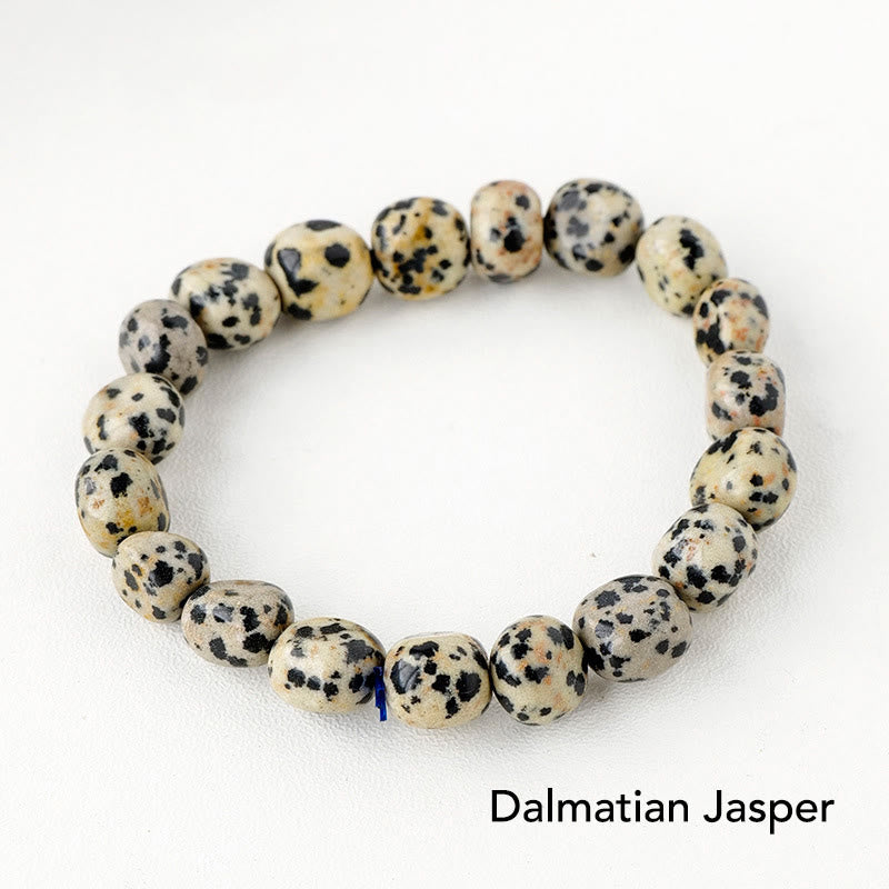 Natural Irregular Shape Crystal Stone Spiritual Awareness Bracelet - Dalmatian Jasper - image 57