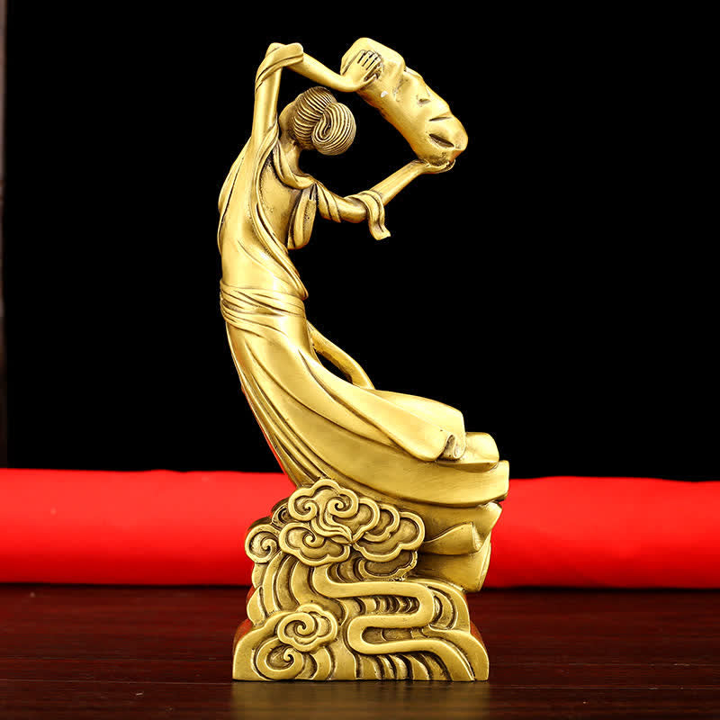 Buddha Stones Bodhisattva Nuwa Mends The Sky Protection Copper Statue Decoration - image 6