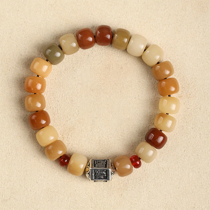 Buddha Stones Natural Bodhi Seed The Lord of the Corpse Forest Om Mani Padme Hum Wisdom Bracelet - Bodhi Seed&Smooth Character Bead - image 9