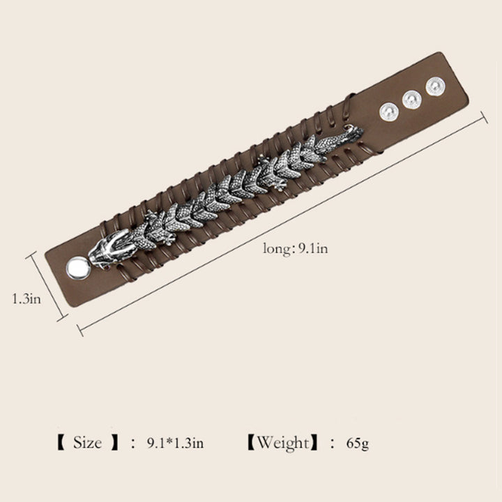 Buddha Stones Dragon Leather Protection Weave Bracelet - image 12