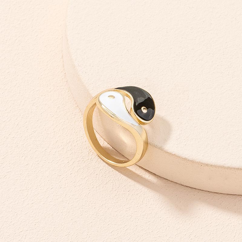 Yin Yang Symbol Adjustable Blessing Couple Ring - image 3