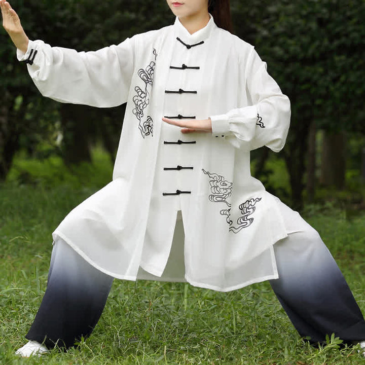 Buddha Stones Auspicious Clouds Gradient Meditation Prayer Spiritual Zen Tai Chi Qigong Practice Women's Clothing Set - image 3