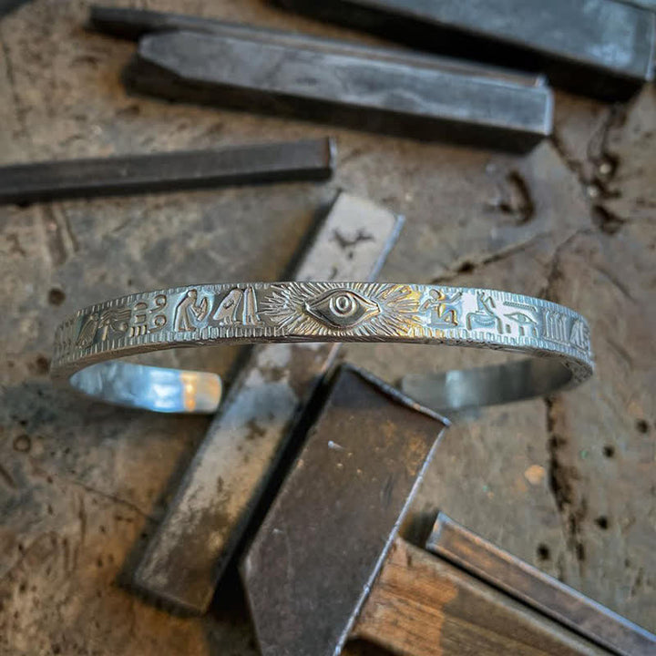 Buddha Stones Eye Of Horus Protection Copper Cuff Bracelet Bangle - image 4