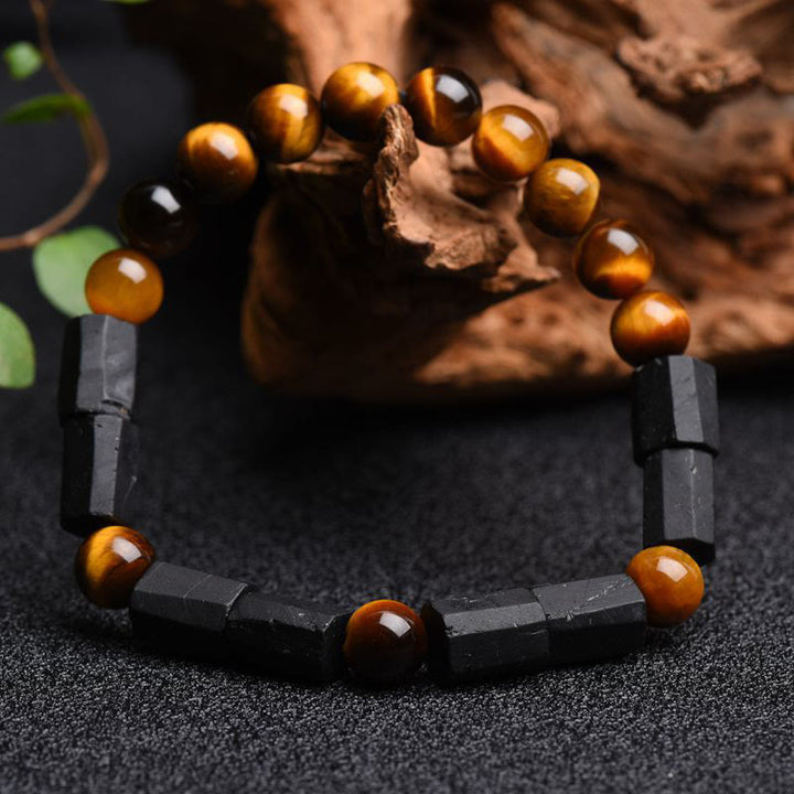 Buddha Stones Natural Black Tourmaline Tiger Eye Positive Bracelet - image 9