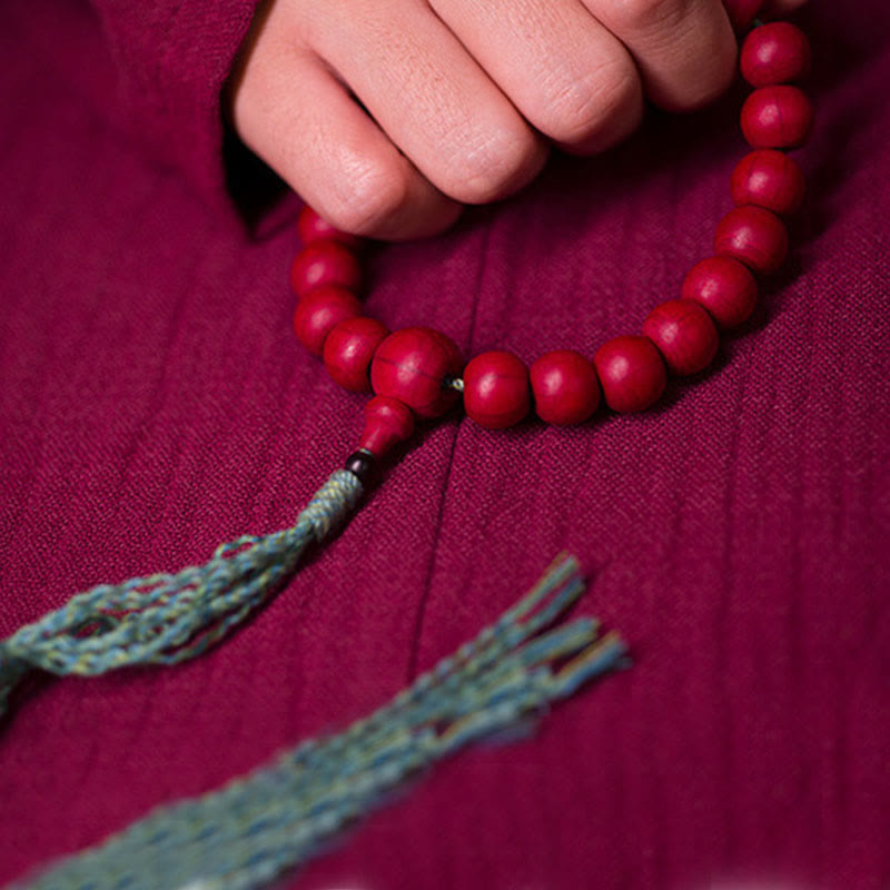 Buddha Stones Abelia Biflora Wood Warding Off Evil Spirits Wrist Mala - image 6