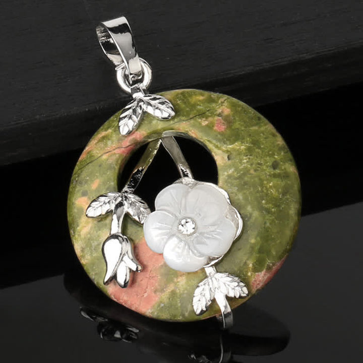 Buddha Stones Various Crystal Amethyst Green Aventurine Flower Healing Necklace Pendant - image 20